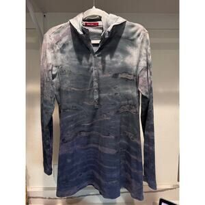 Barbara Lesser Women's Half Button Up Longline Tunic Blouse Size Medium